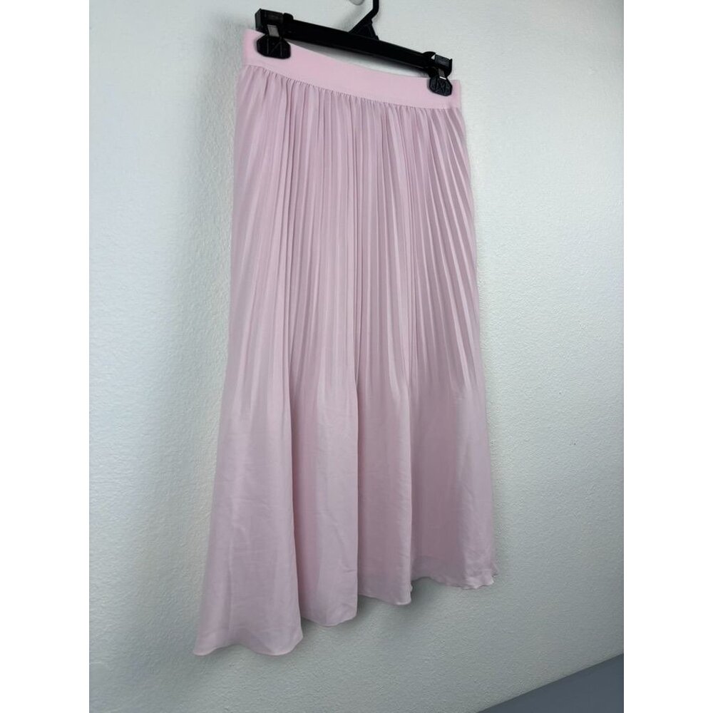 J. Crew women's‎ 2 light pink pleated pull on midi skirt romantic flowy whimsy - Picture 3 of 7